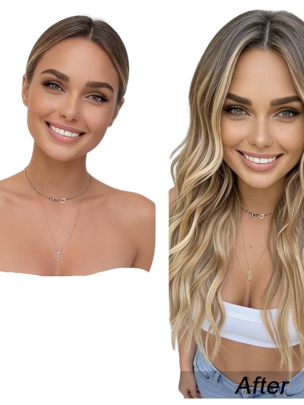 NEW Sexy Ombre Blond Wigs 26 inch Long Wavy Middle Part Blonde Mix